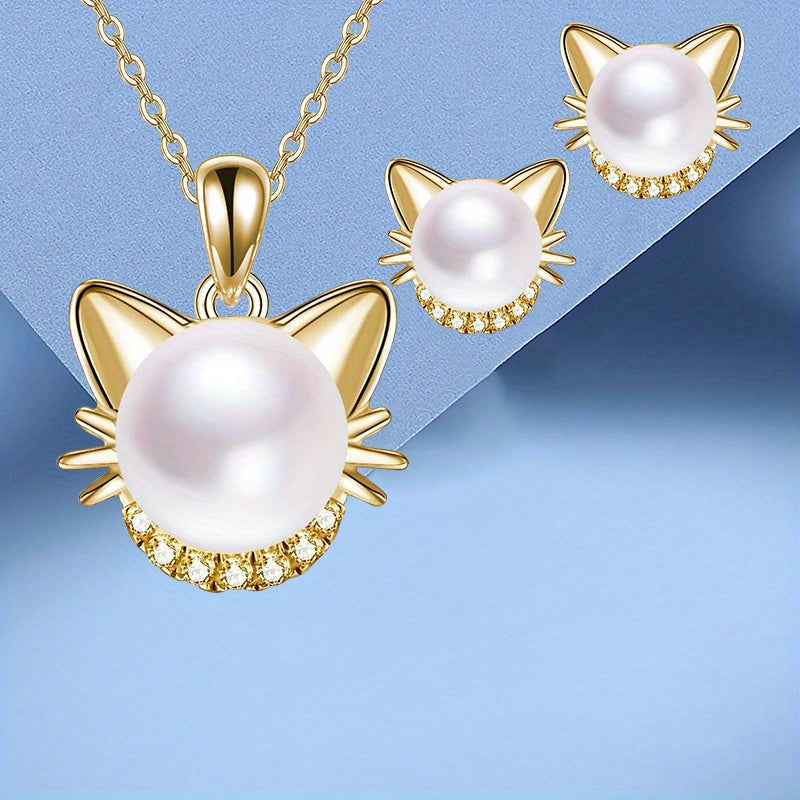 3-Piece Cat Design Jewelry Set – Creative and Versatile Fashion Accessories