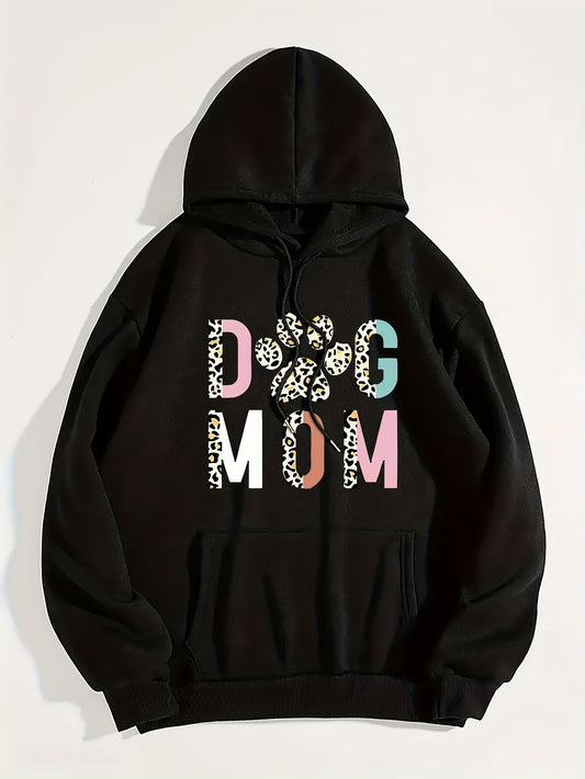 Stylish Dog Mom Print Hoodie - Perfect for Everyday Comfort and Style