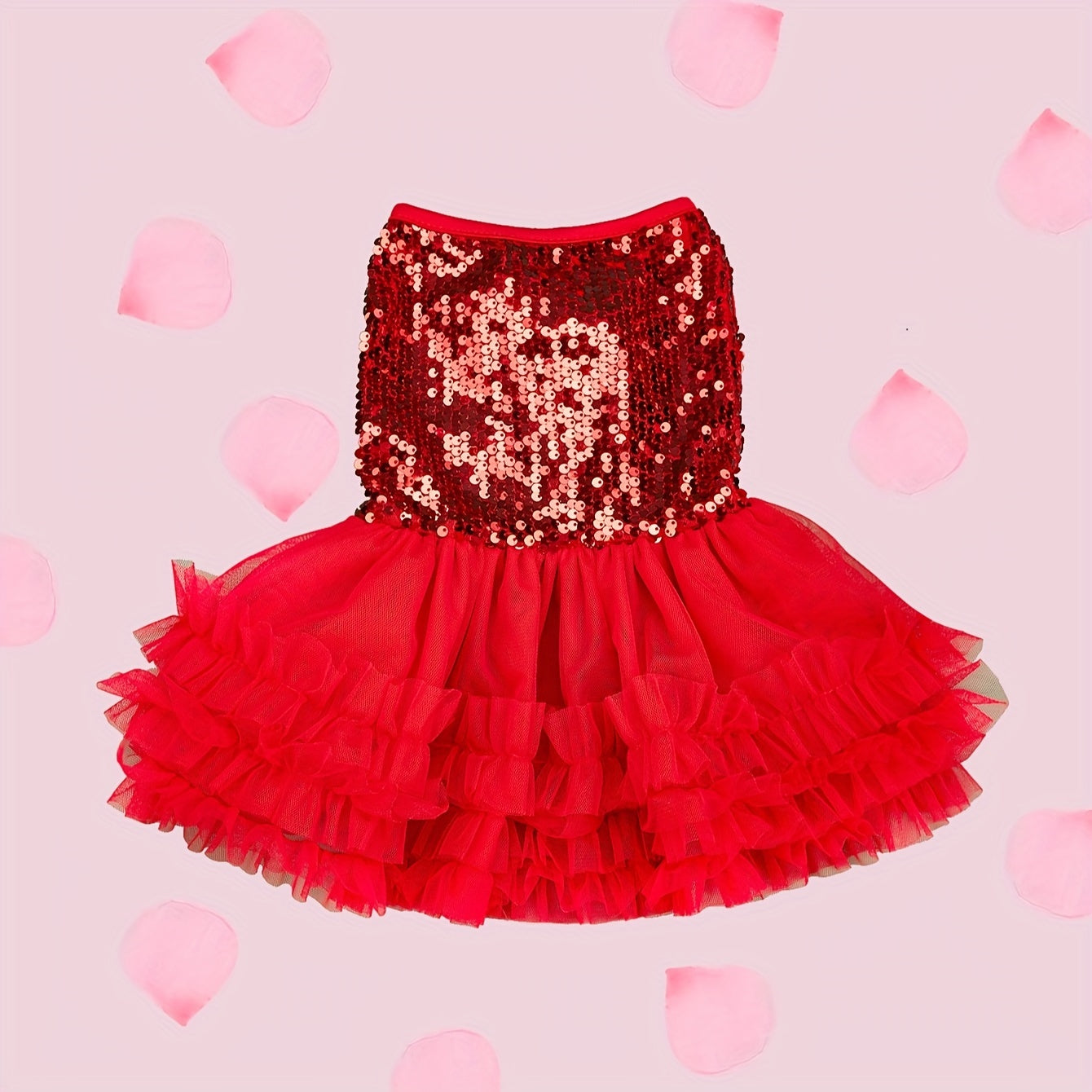 Pet Princess Tutu Dress with Sequin Embellishments