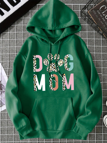 Stylish Dog Mom Print Hoodie - Perfect for Everyday Comfort and Style