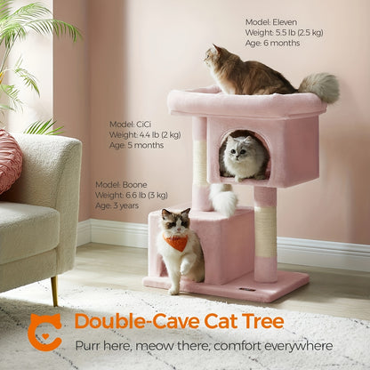 Feandrea 33.1-Inch Cat Tree – Spacious Comfort for Large Cats