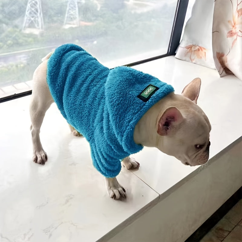 Plush Dog Hoodie – Cozy Coral Velvet Pet Apparel for Autumn and Winter