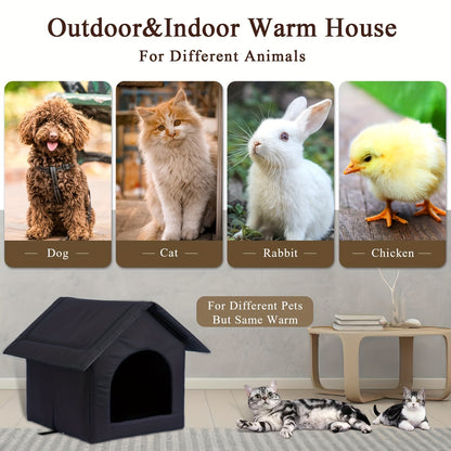 All-Weather Waterproof Cat Shelter – Insulated & Cozy Outdoor Bed for Stray Cats