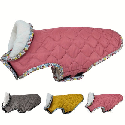 Fleece-Lined Extra Warm Dog Hoodie – Pink Plush Winter Jacket for Small Dogs