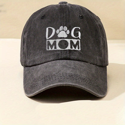 Urban Style Embroidered "DOG MOM" Baseball Cap – A Trendy Essential for Pet Lovers