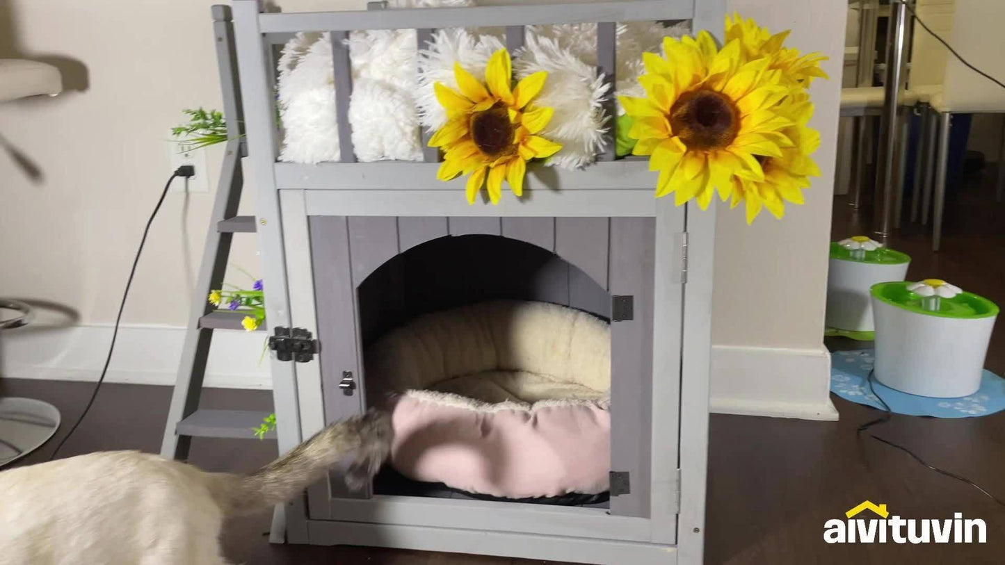 Cozy 2-Story Pet House with Stairs