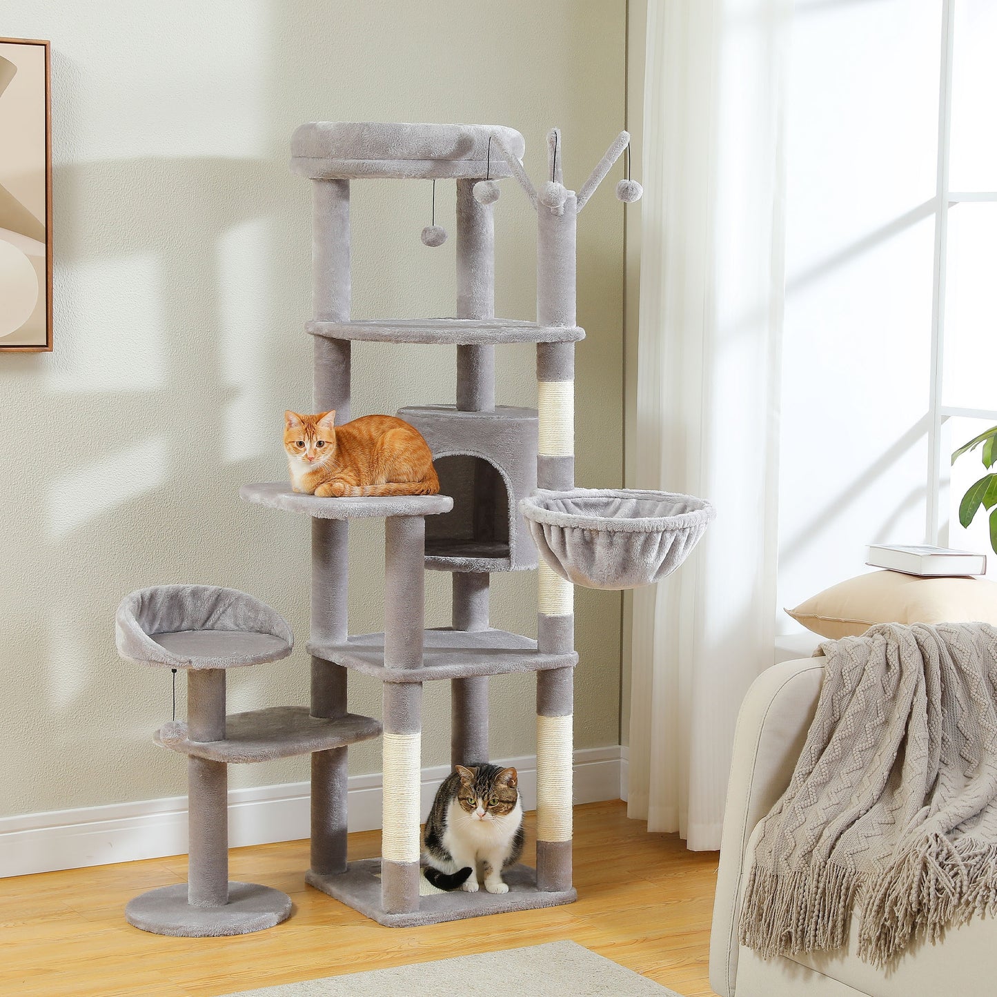 59" Flower Cat Tree – Multi-Level Fun for Indoor Cats