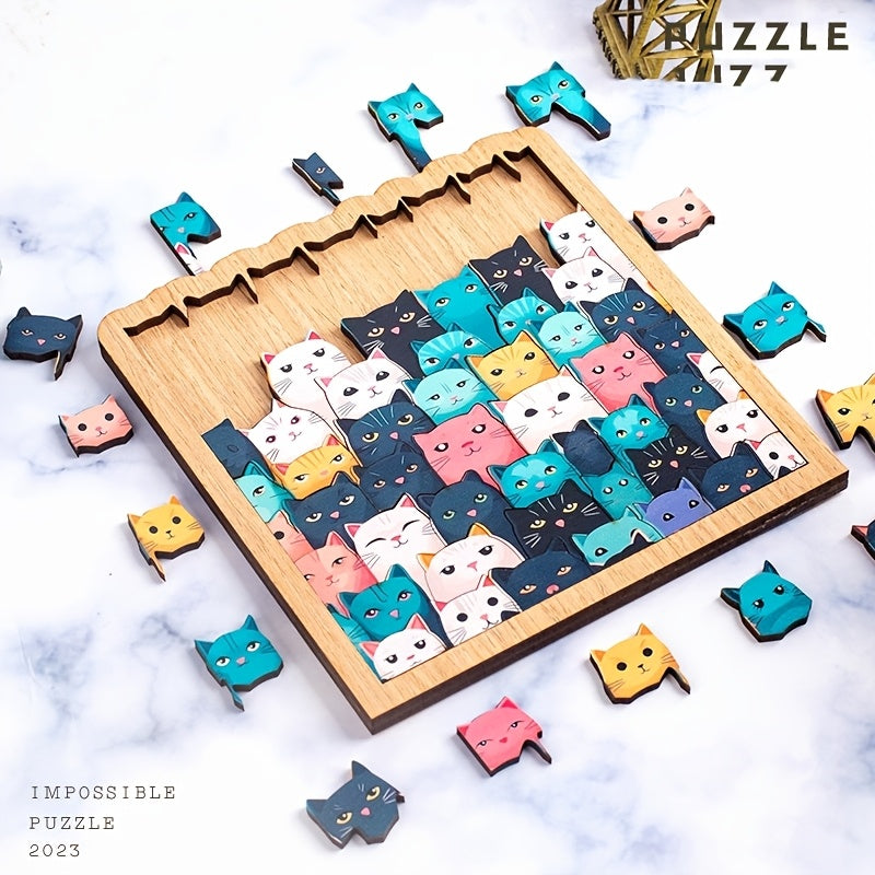 Ultra-Challenging Square Jigsaw Puzzle - Mixed Colors