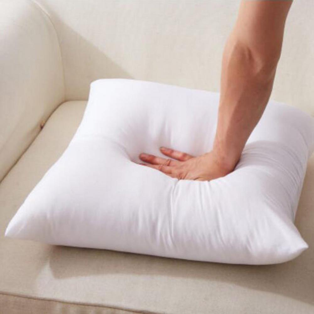 2pcs Hypoallergenic Square Pillow Inserts for Decorative Cushion Bed, Couch, Sofa & Car - White