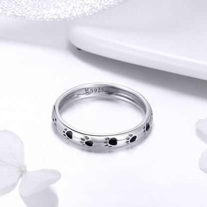 925 Sterling Silver Adjustable Dog Paw Ring – A Sweet Gift for Teens