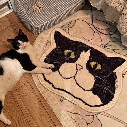 Irresistibly Cute Cat Head Floor Mat – Non-Slip, Waterproof, and Stain-Resistant