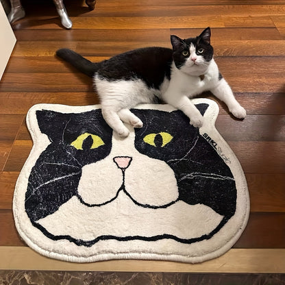 Irresistibly Cute Cat Head Floor Mat – Non-Slip, Waterproof, and Stain-Resistant