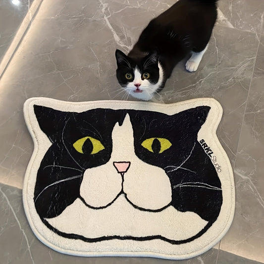 Irresistibly Cute Cat Head Floor Mat – Non-Slip, Waterproof, and Stain-Resistant