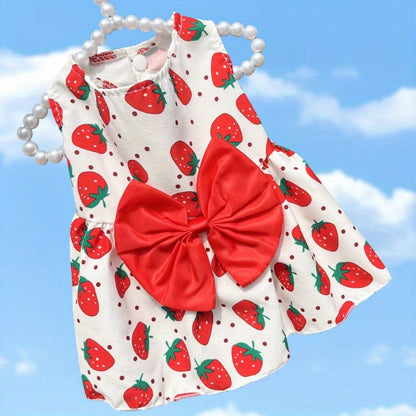 5-Pack Pet Dresses for Dogs & Cats - Assorted Floral & Strawberry Patterns