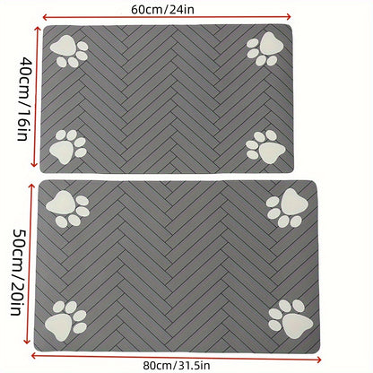 Extra-Large Durable Absorbent Pet Food Mat – Mess-Free Mealtimes Made Easy