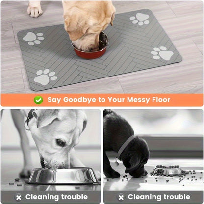 Extra-Large Durable Absorbent Pet Food Mat – Mess-Free Mealtimes Made Easy