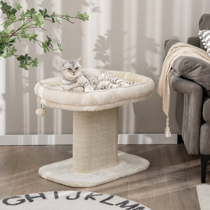 LIFEZEAL Modern Cat Tree Tower – Stylish Beige Cat Activity Tower with Plush Perch