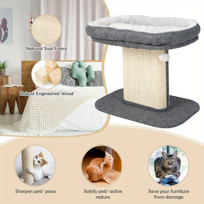 LIFEZEAL Modern Cat Tree Tower – Stylish Cat Activity Tower with Plush Perch