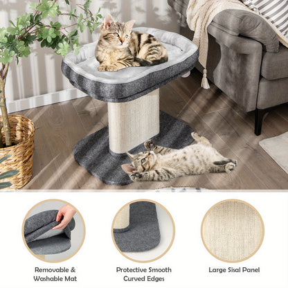 LIFEZEAL Modern Cat Tree Tower – Stylish Cat Activity Tower with Plush Perch