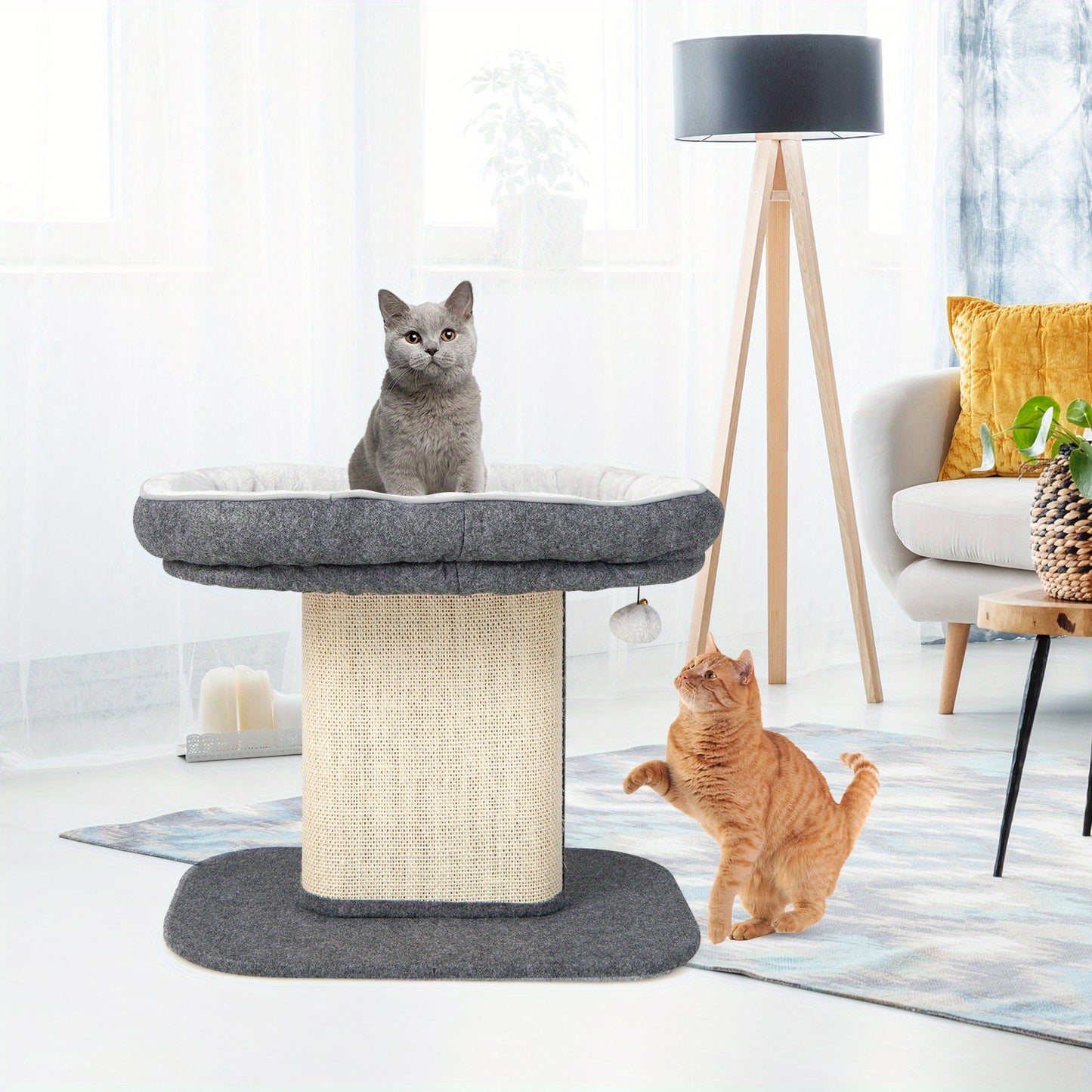 LIFEZEAL Modern Cat Tree Tower – Stylish Cat Activity Tower with Plush Perch