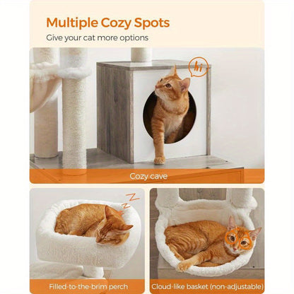 WoodyWonders Cat Tree with Litter Box Furniture – The Stylish Solution for Cats and Their Humans