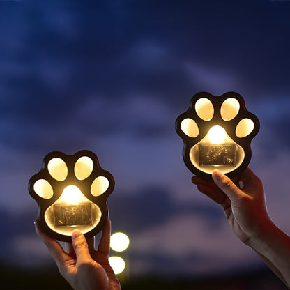 4-Pack Solar Powered Paw Print Lawn Lights – LED Garden Path Lighting