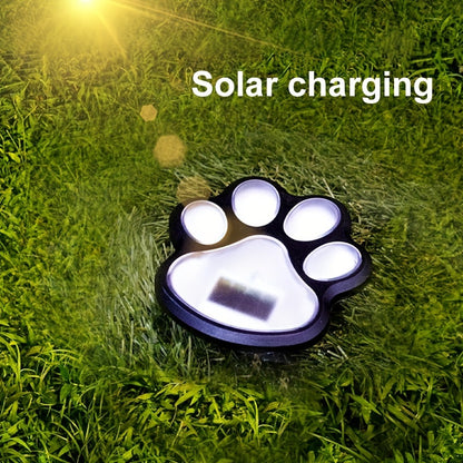 4-Pack Solar Powered Paw Print Lawn Lights – LED Garden Path Lighting