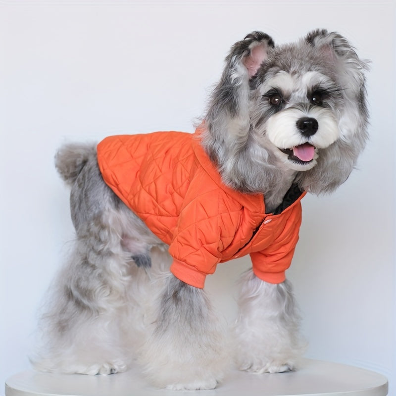 Pet Dog Winter Jacket with Reflective Strip and Hat – Safety and Style for Small Dogs