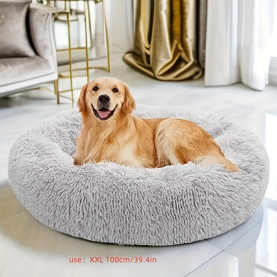 Plush Dog Kennel – The Ultimate Donut Hugging Bed for Your Furry Friend