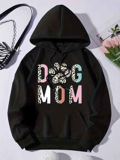 Stylish Dog Mom Print Hoodie - Perfect for Everyday Comfort and Style