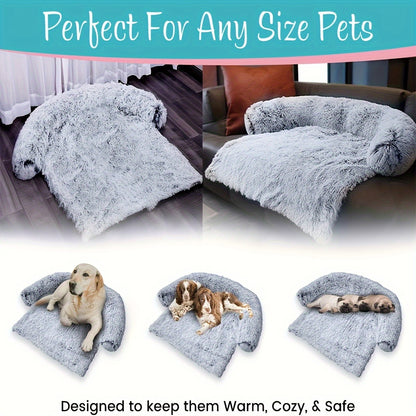 Plush Dog Bed - Soft Dog Cushion with Removable Washable Cover