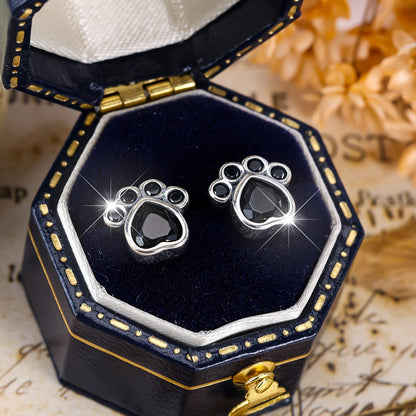 Exquisite S925 Sterling Silver Paw Print Dangle Earrings – Perfect Gift for Animal Lovers