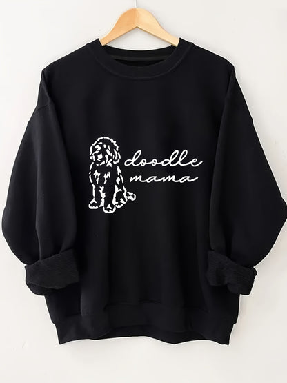 Women's Casual "Doodle Mama" Crew Neck Sweatshirt – Cozy All-Season Comfort