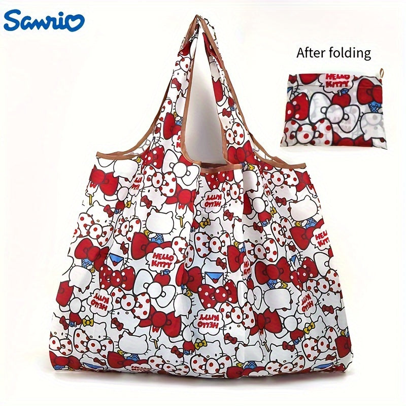 Hello Kitty Portable Waterproof Foldable Tote Bag - Large Reusable Shopping Bag