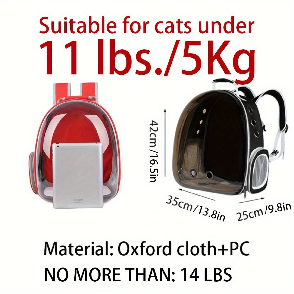 Transparent Space Capsule Cat Backpack – Portable & Breathable Pet Carrier for Travel