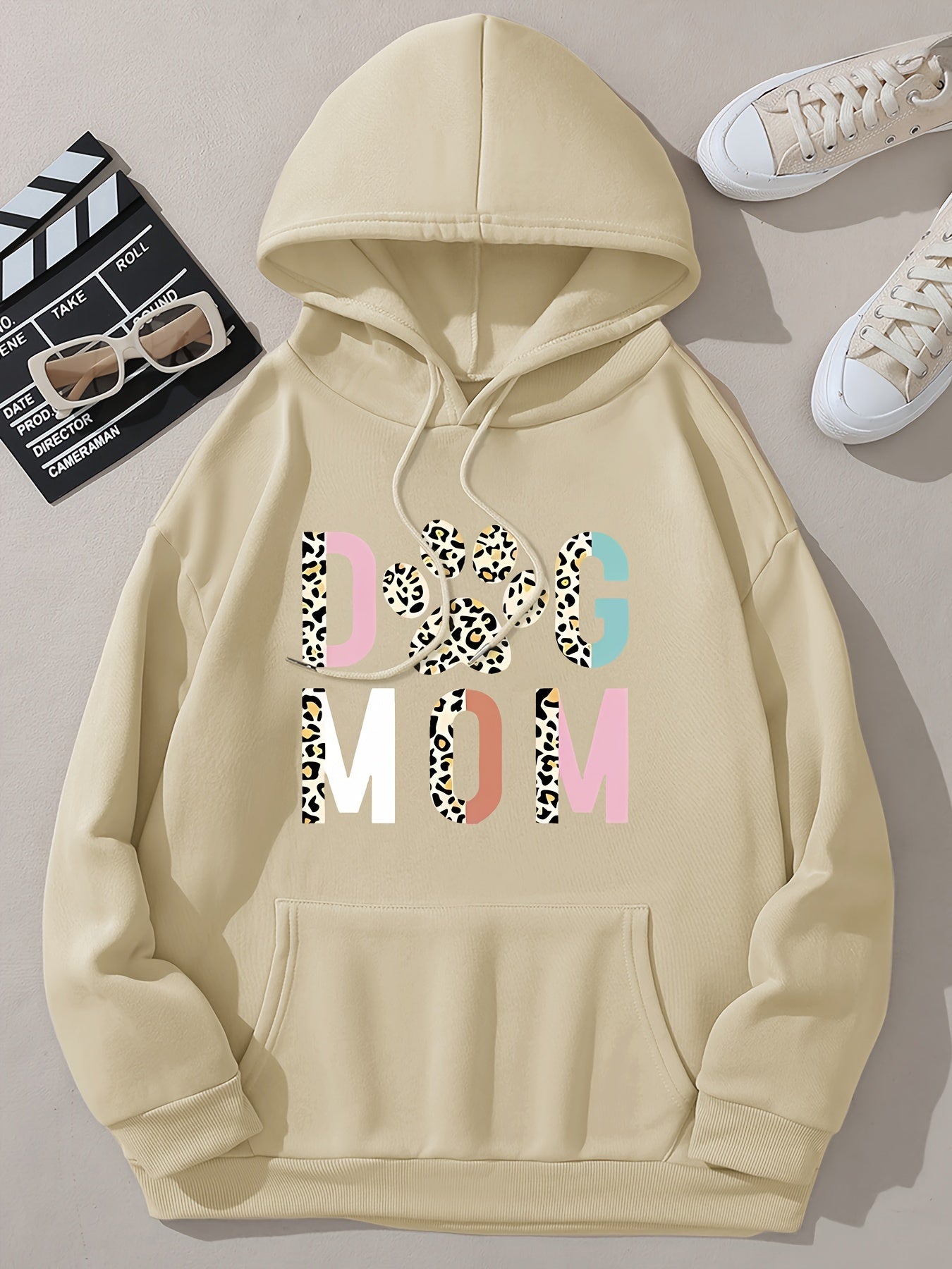 Stylish Dog Mom Print Hoodie - Perfect for Everyday Comfort and Style