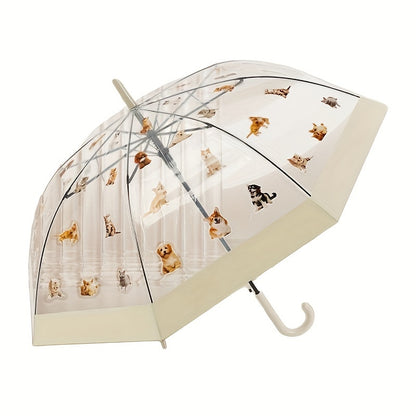 Charming Cat & Dog Design Umbrella – Durable, Waterproof, and Stylish