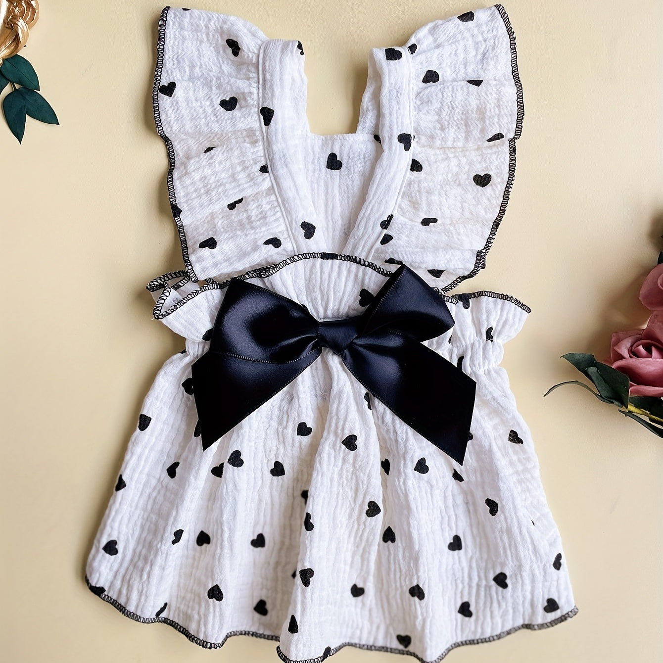 Cute Romantic Love Strap Lace Dress for Pets