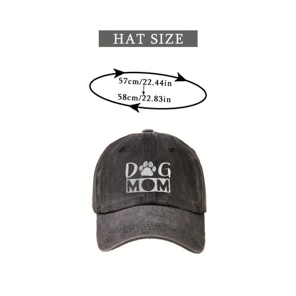 Urban Style Embroidered "DOG MOM" Baseball Cap – A Trendy Essential for Pet Lovers