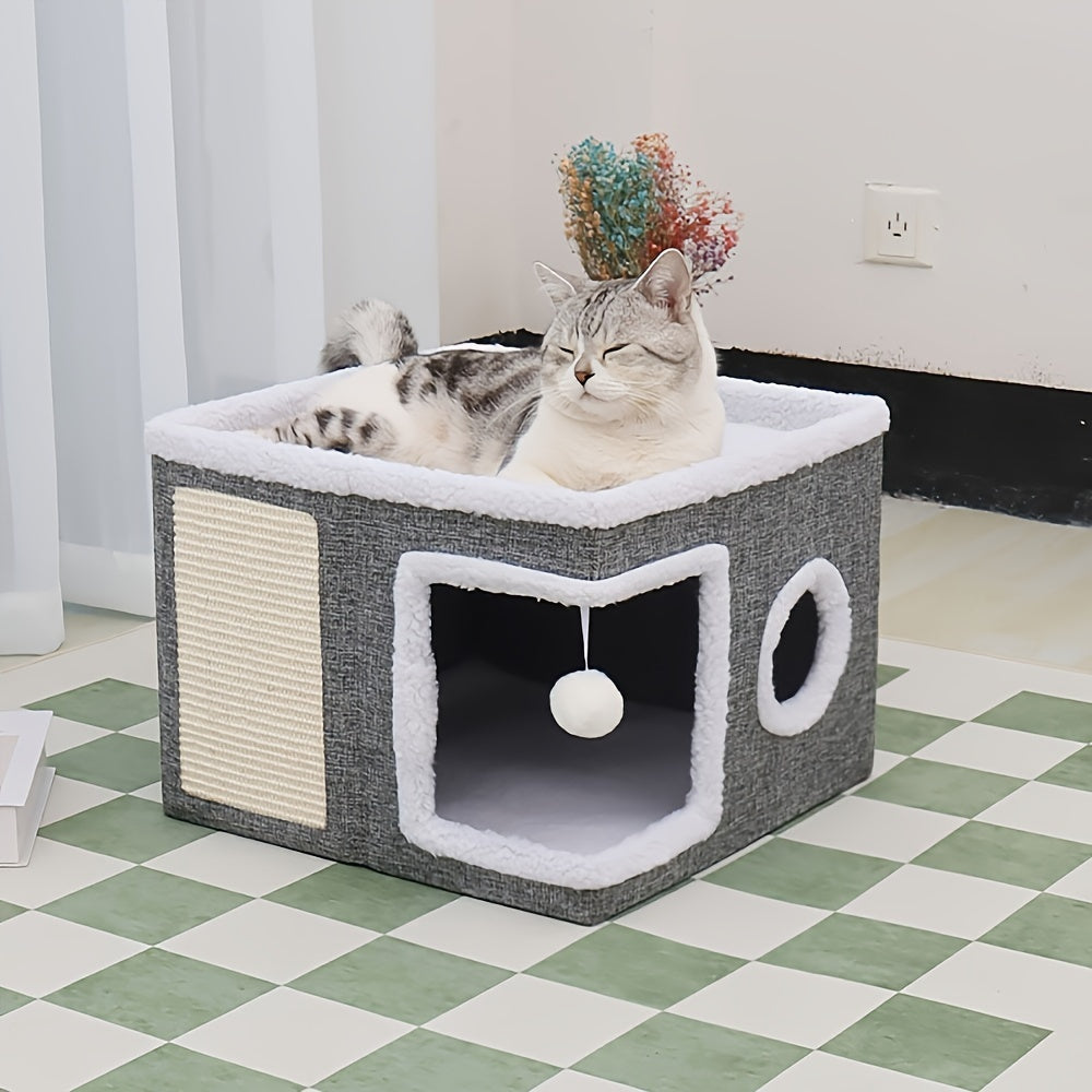 Double Layered Luxury Cat Bed for Indoor Cats – Ultimate Comfort & Style