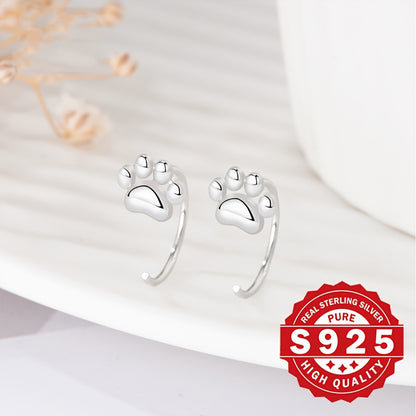 925 Sterling Silver Cute Pet Paw Prints Stud Earrings – Simply Stylish & Delightfully Charming