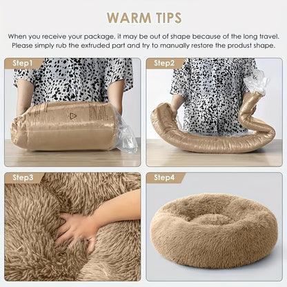 Plush Dog Kennel – The Ultimate Donut Hugging Bed for Your Furry Friend