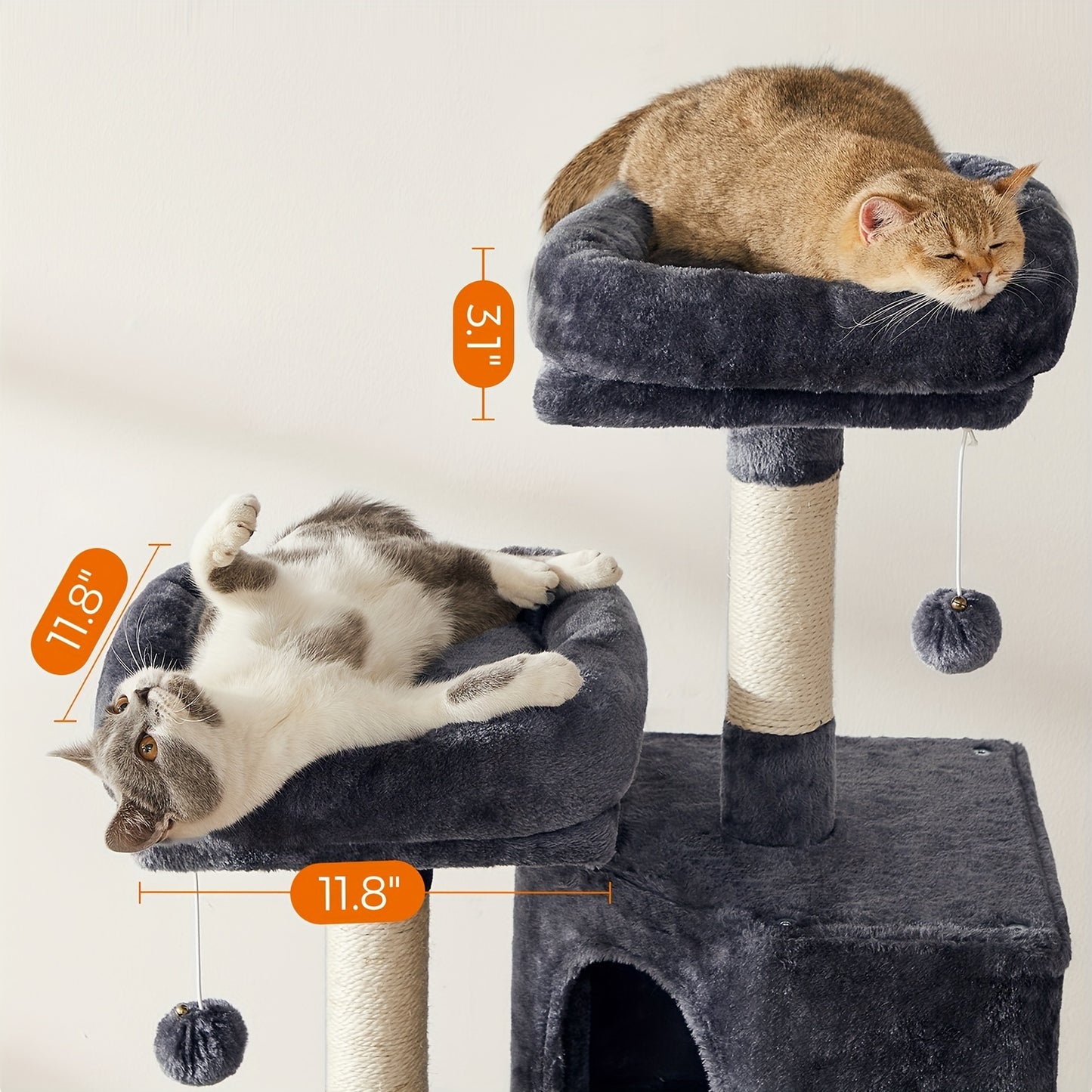 Feandrea Cat Tower – Compact Comfort for Cats of All Ages