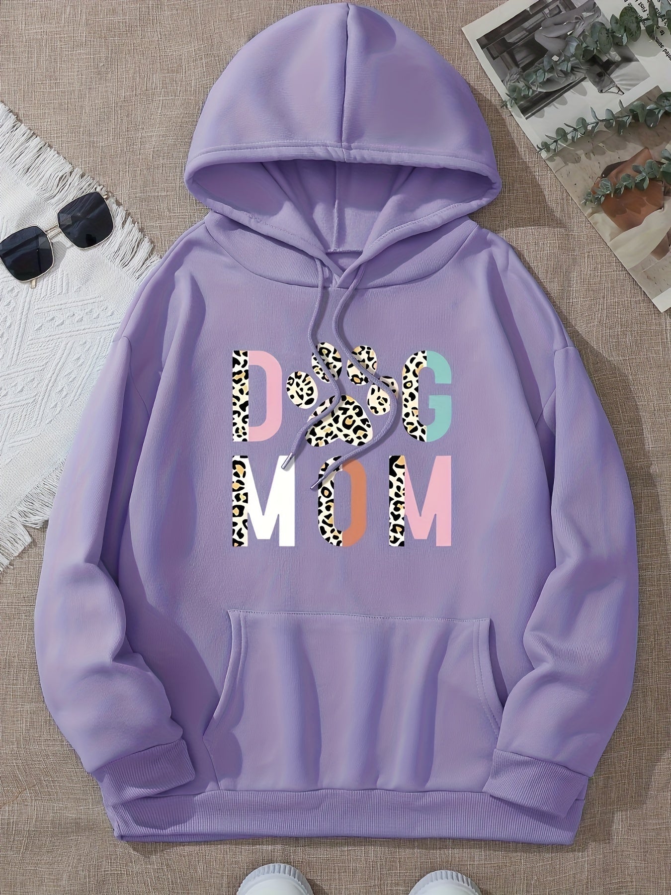 Stylish Dog Mom Print Hoodie - Perfect for Everyday Comfort and Style