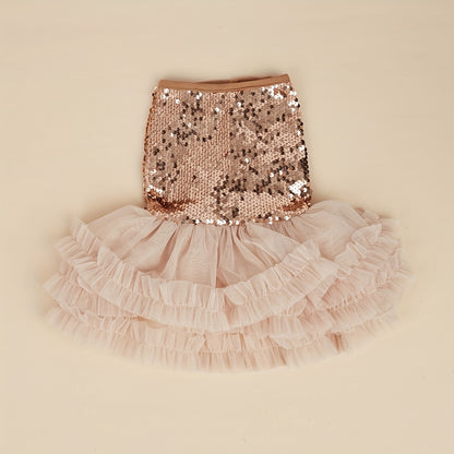 Pet Princess Tutu Dress with Sequin Embellishments