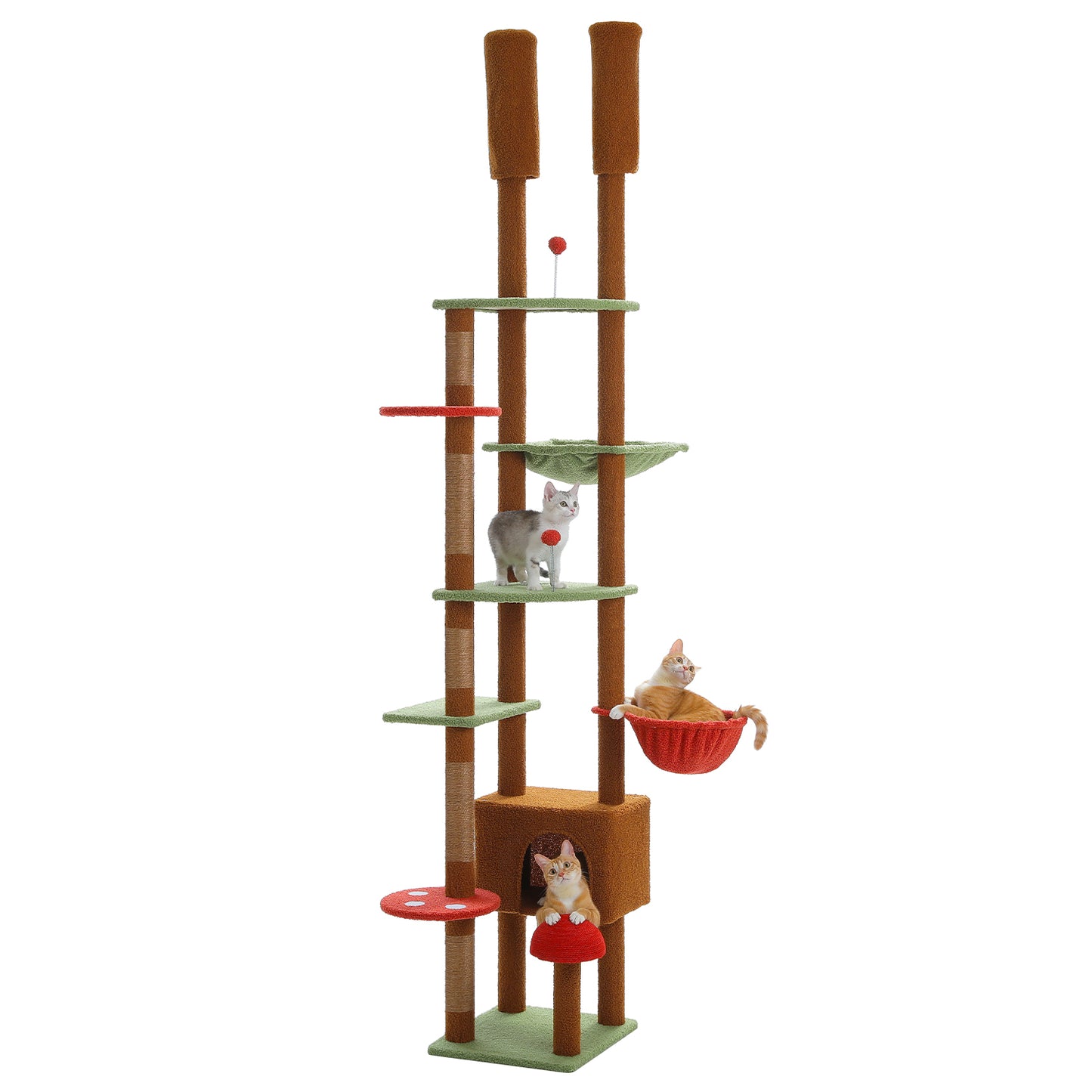 Tall Cat Tree – Adjustable Floor-to-Ceiling Cat Climbing Tower for Active Cats