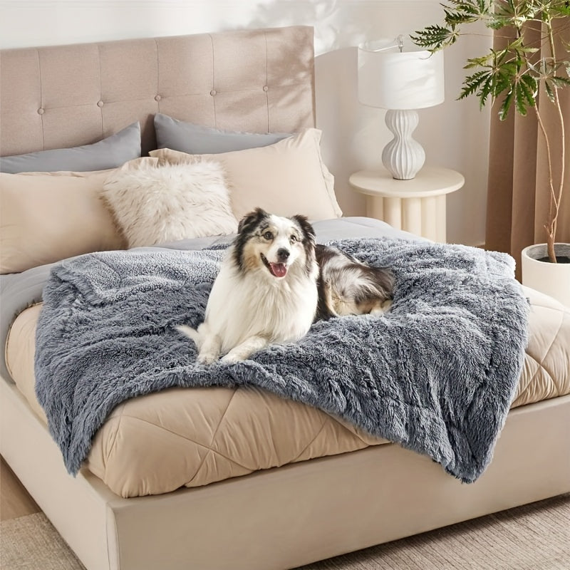 Luxurious Plush Sherpa Pet Blanket – Water-Resistant, Thickened Dog Mat for Kennel & Sofa Protection