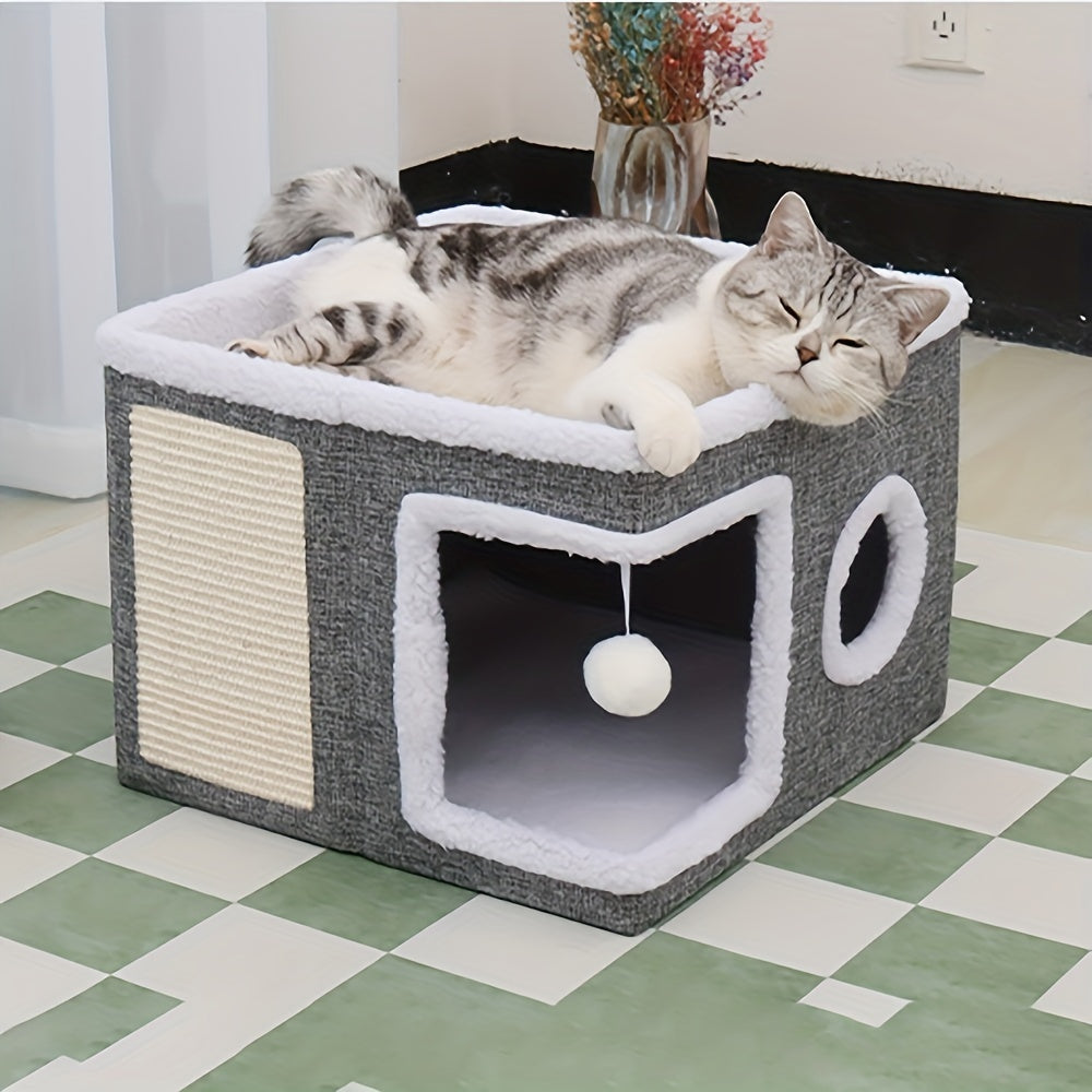 Double Layered Luxury Cat Bed for Indoor Cats – Ultimate Comfort & Style