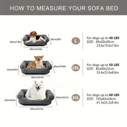 Luxury Suede Dog Sofa Bed – Cozy, Skin-Friendly Pet Lounger with Washable Combed Cotton Filling