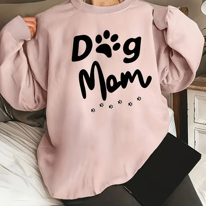 Cozy "Dog Mom" Women's Crew Neck Sweatshirt